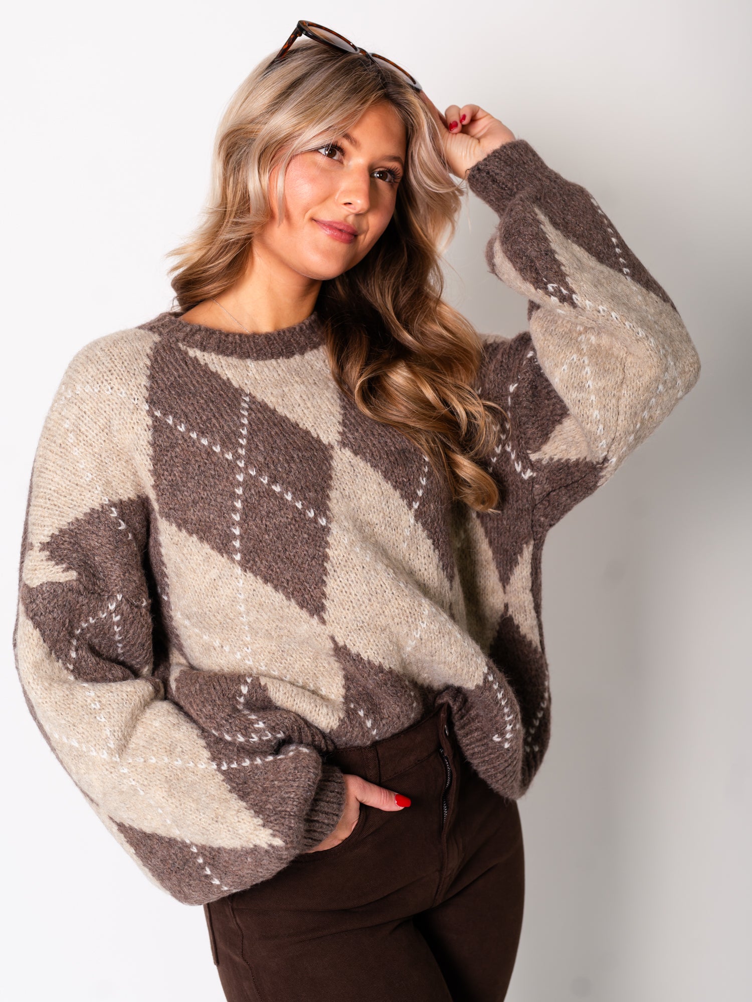 College Pullover - Coffee/Taupe