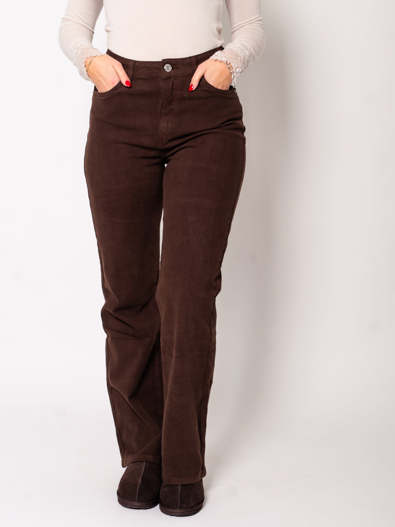Brownie Wideleg Jeans - Braun
