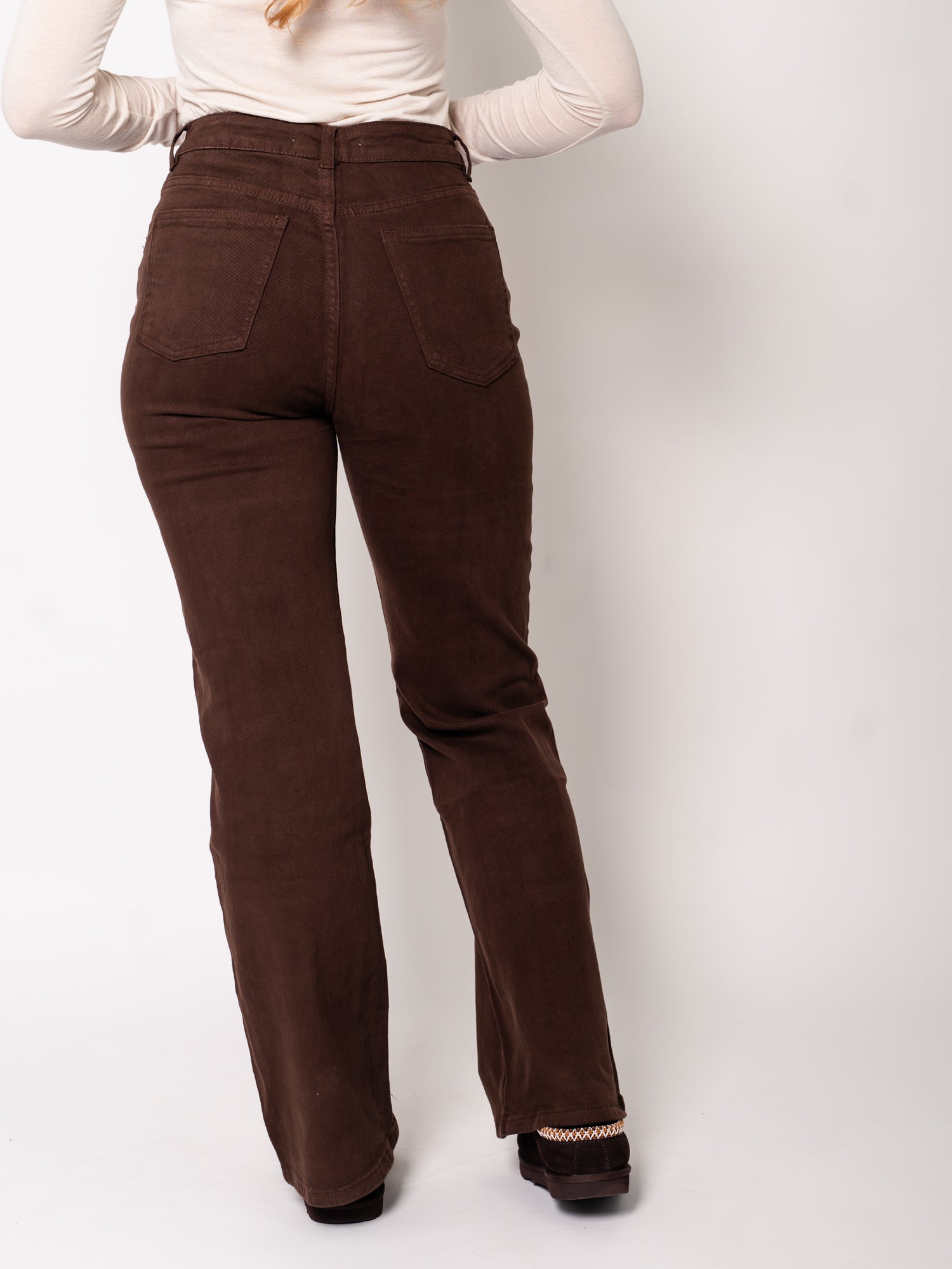 Brownie Wideleg Jeans - Braun
