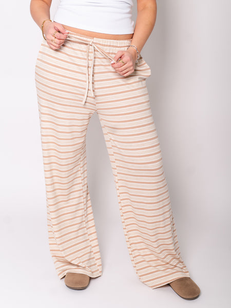 Streifen Hose - Beige