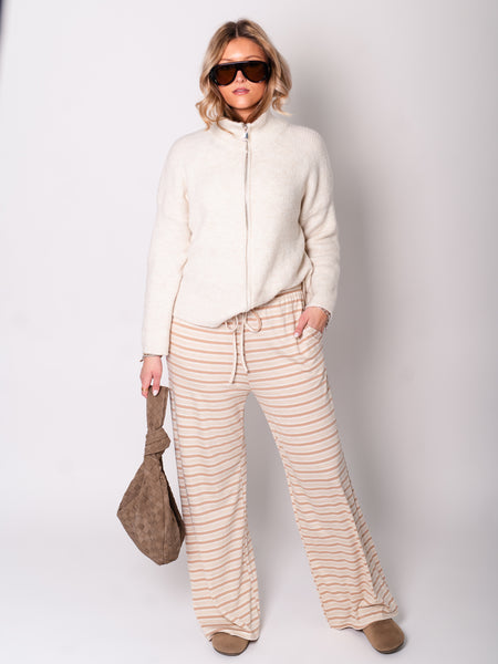Streifen Hose - Beige