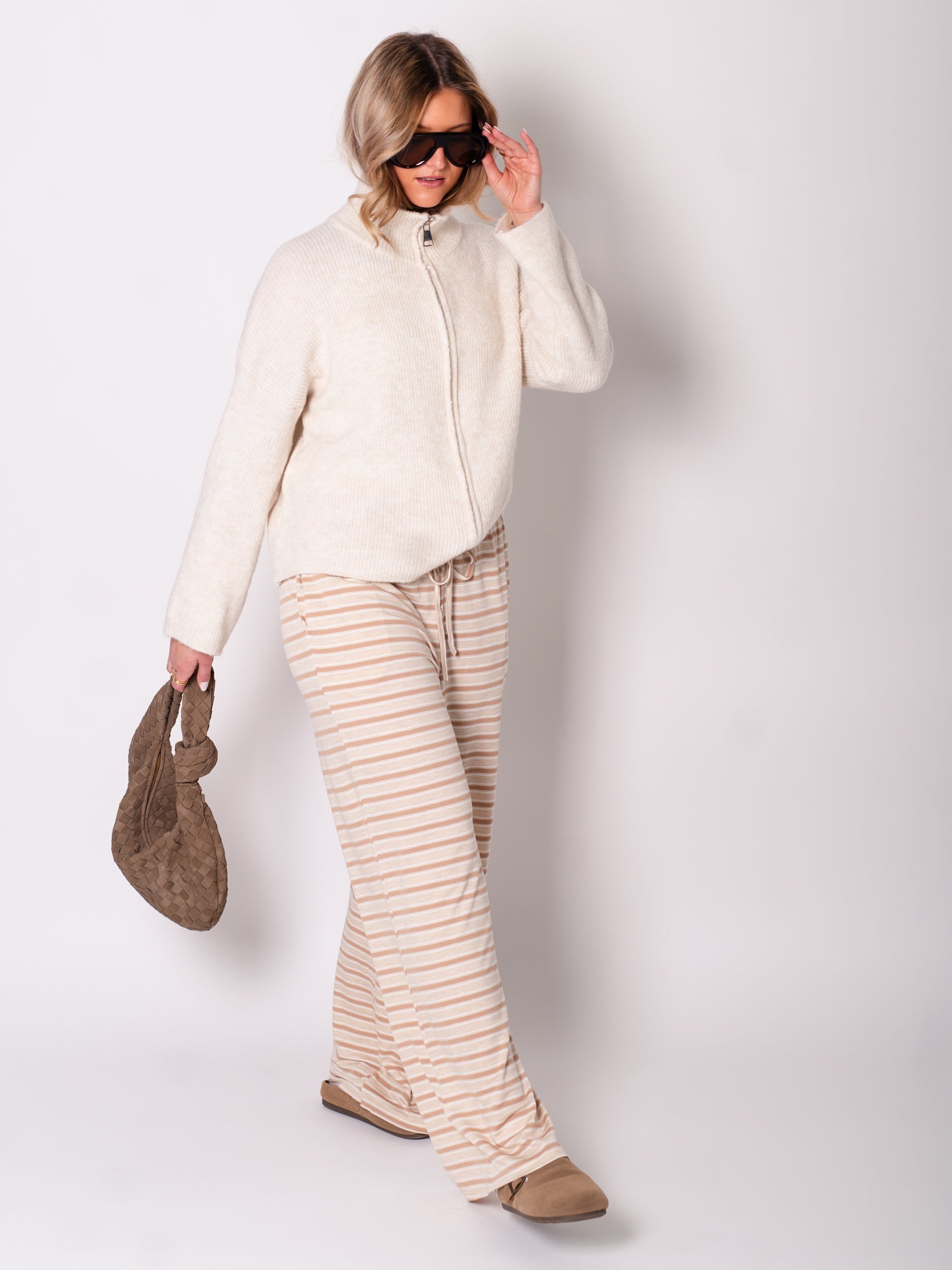 Streifen Hose - Beige