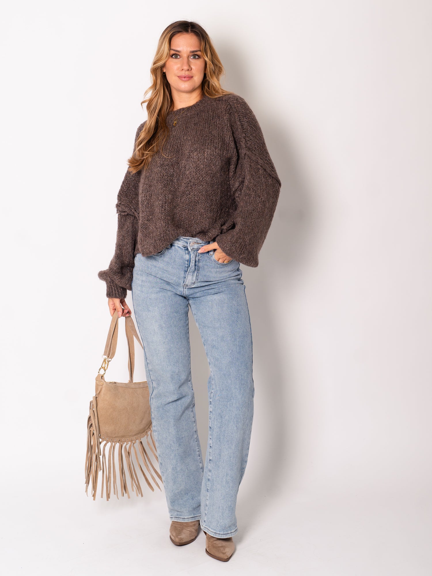 Lucy Strick Pullover - Coffee