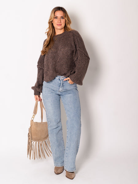 Lucy Strick Pullover - Coffee