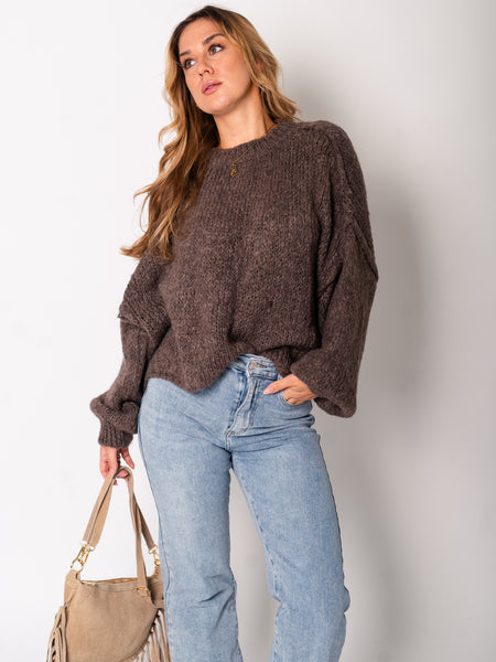 Lucy Strick Pullover - Coffee