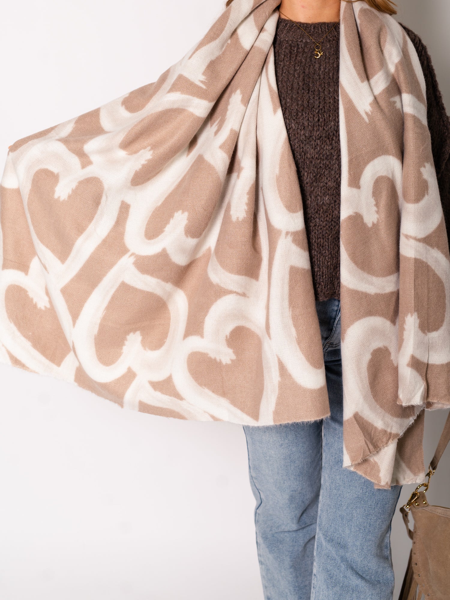 Soft Heart Schal - Taupe
