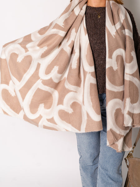 Soft Heart Schal - Taupe