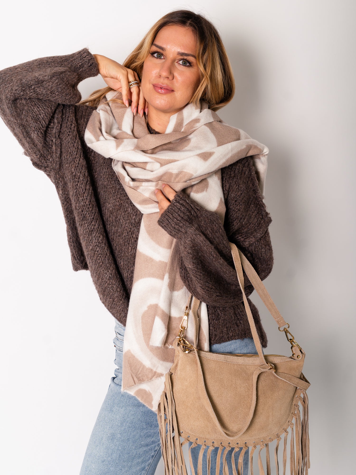 Soft Heart Schal - Taupe