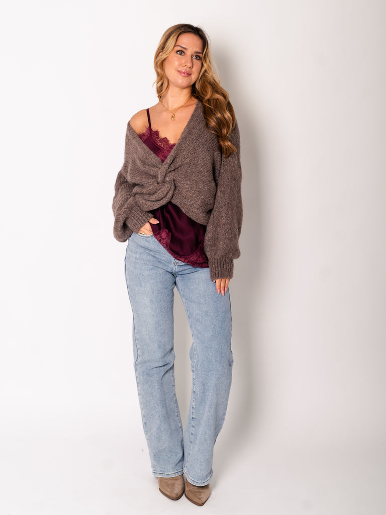 Knot Strick Pullover - Coffee