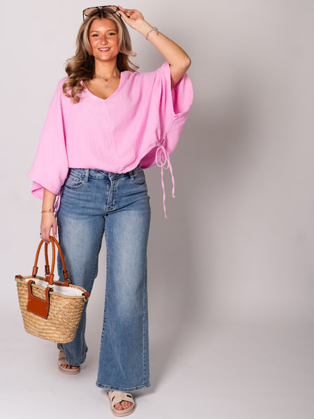 Breeze Musselin Bluse - Rosa