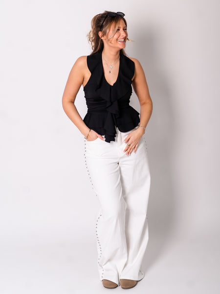 Summer Rüschen Top - Schwarz