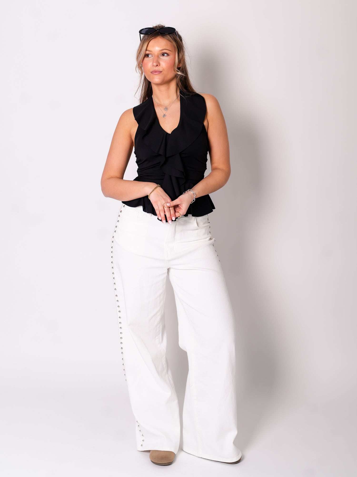 Summer Rüschen Top - Schwarz