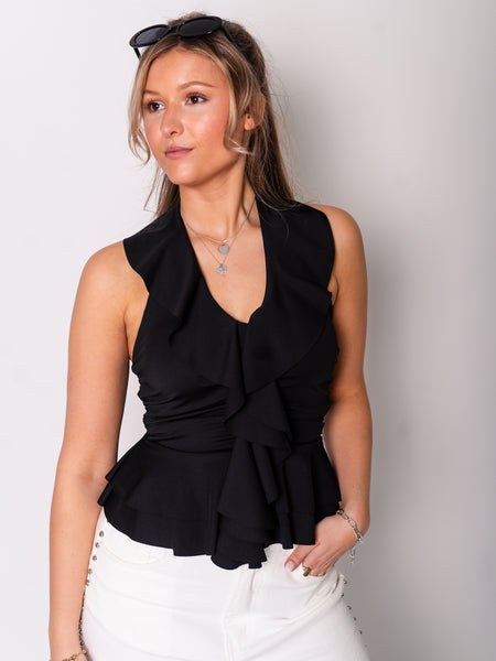 Summer Rüschen Top - Schwarz