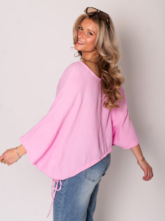 Breeze Musselin Bluse - Rosa