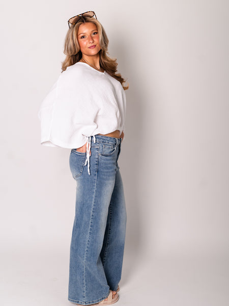 Breeze Musselin Bluse - Weiß
