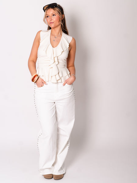 Summer Rüschen Top - Creme