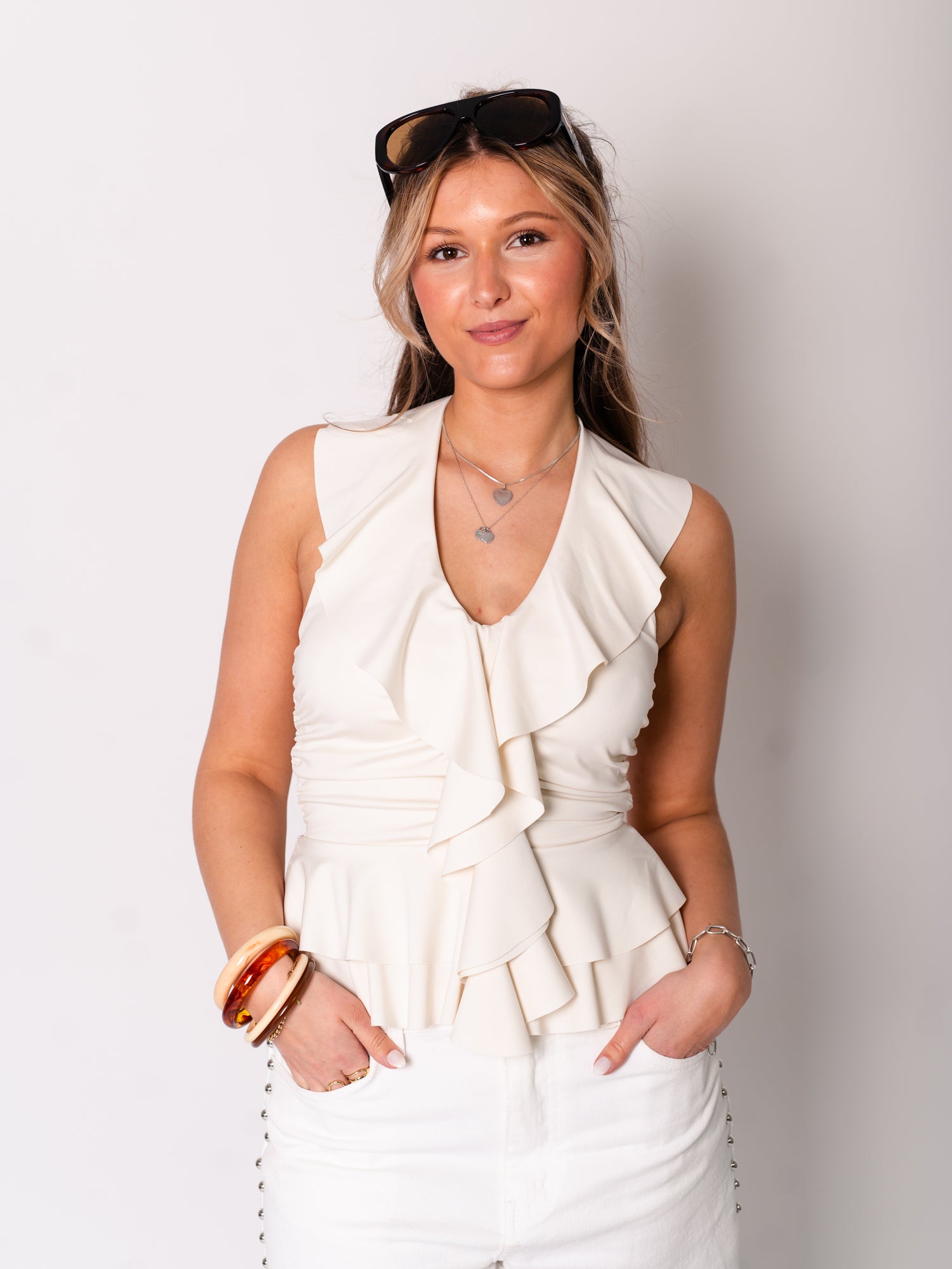 Summer Rüschen Top - Creme