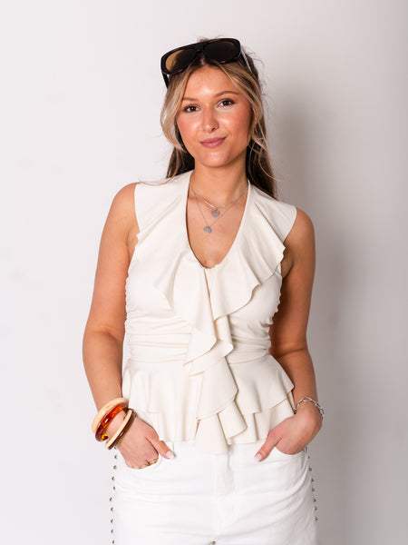 Summer Rüschen Top - Creme