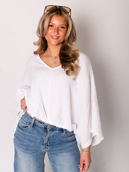 Breeze Musselin Bluse - Weiß