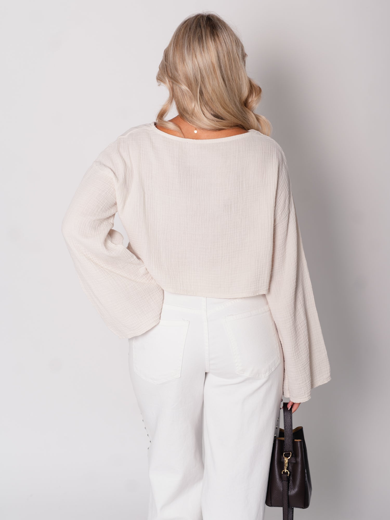 Ayla Musselin Bluse - Beige