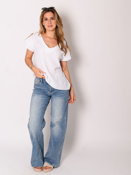 Stella Musselin Shirt - Weiß