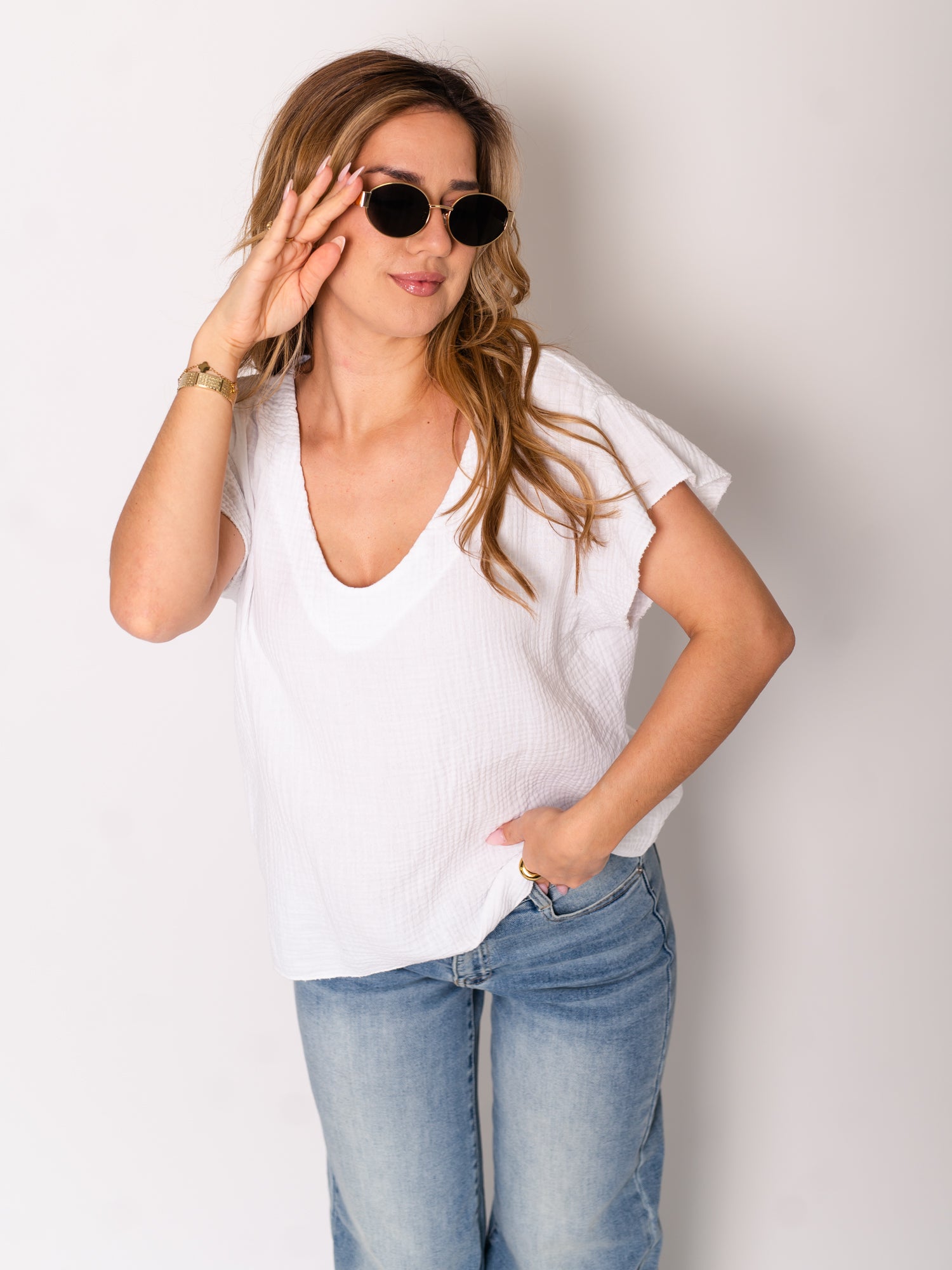 Stella Musselin Shirt - Weiß