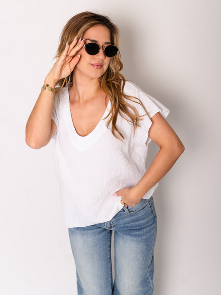 Stella Musselin Shirt - Weiß