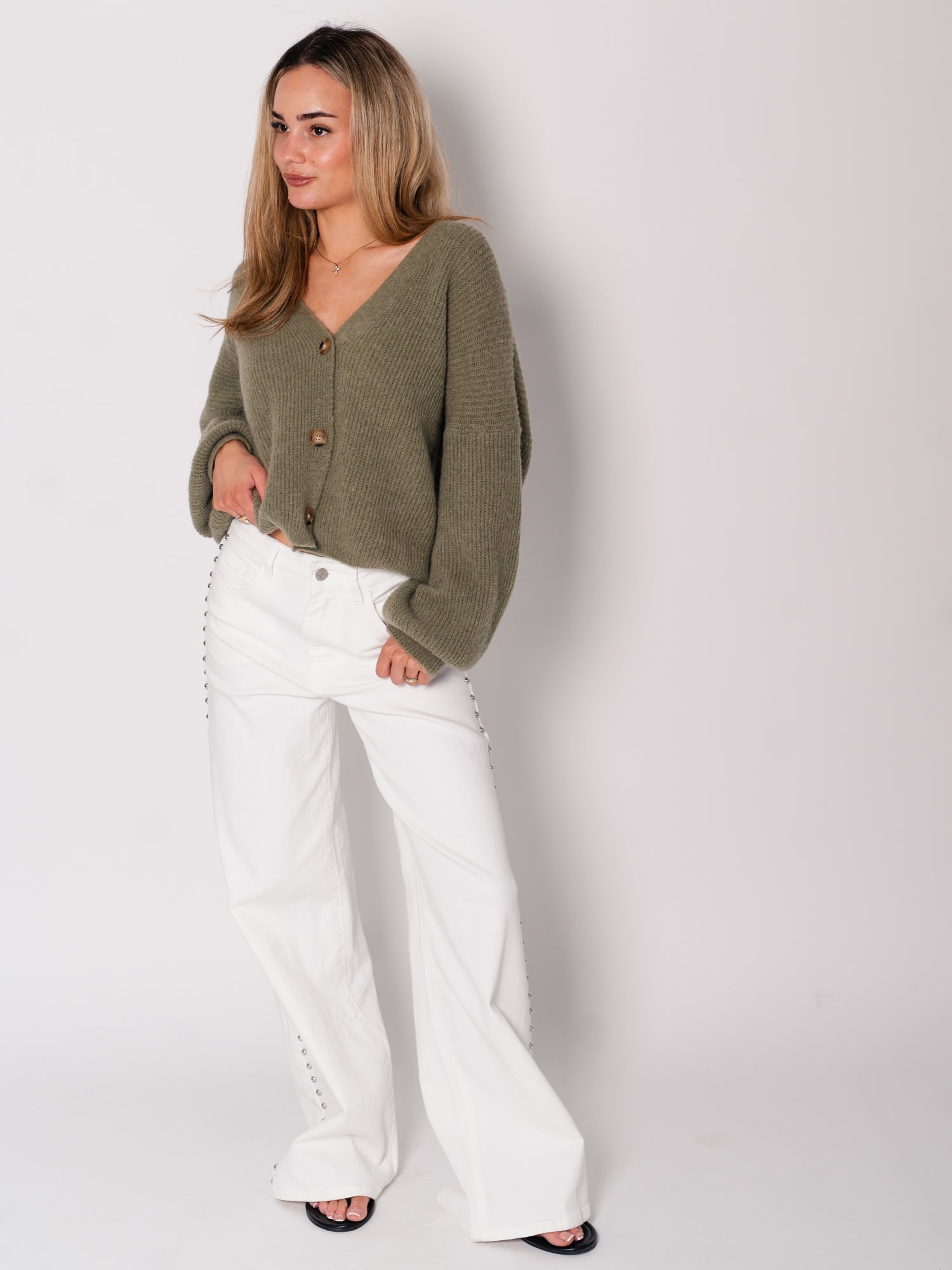 NINA Strickjacke - Khaki