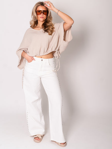 Breeze Musselin Bluse - Beige