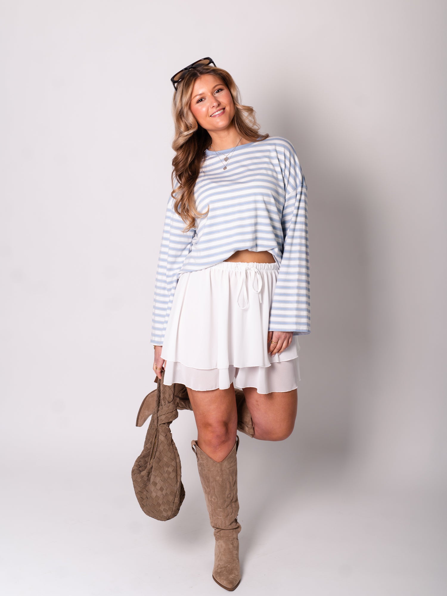 B-Ware 822. Flowy Volant Skort - Weiß