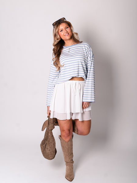 B-Ware 822. Flowy Volant Skort - Weiß