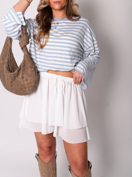 B-Ware 822. Flowy Volant Skort - Weiß