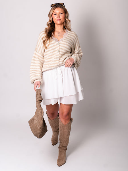 B-Ware 822. Flowy Volant Skort - Weiß