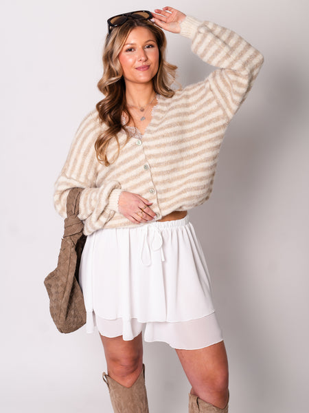 B-Ware 822. Flowy Volant Skort - Weiß