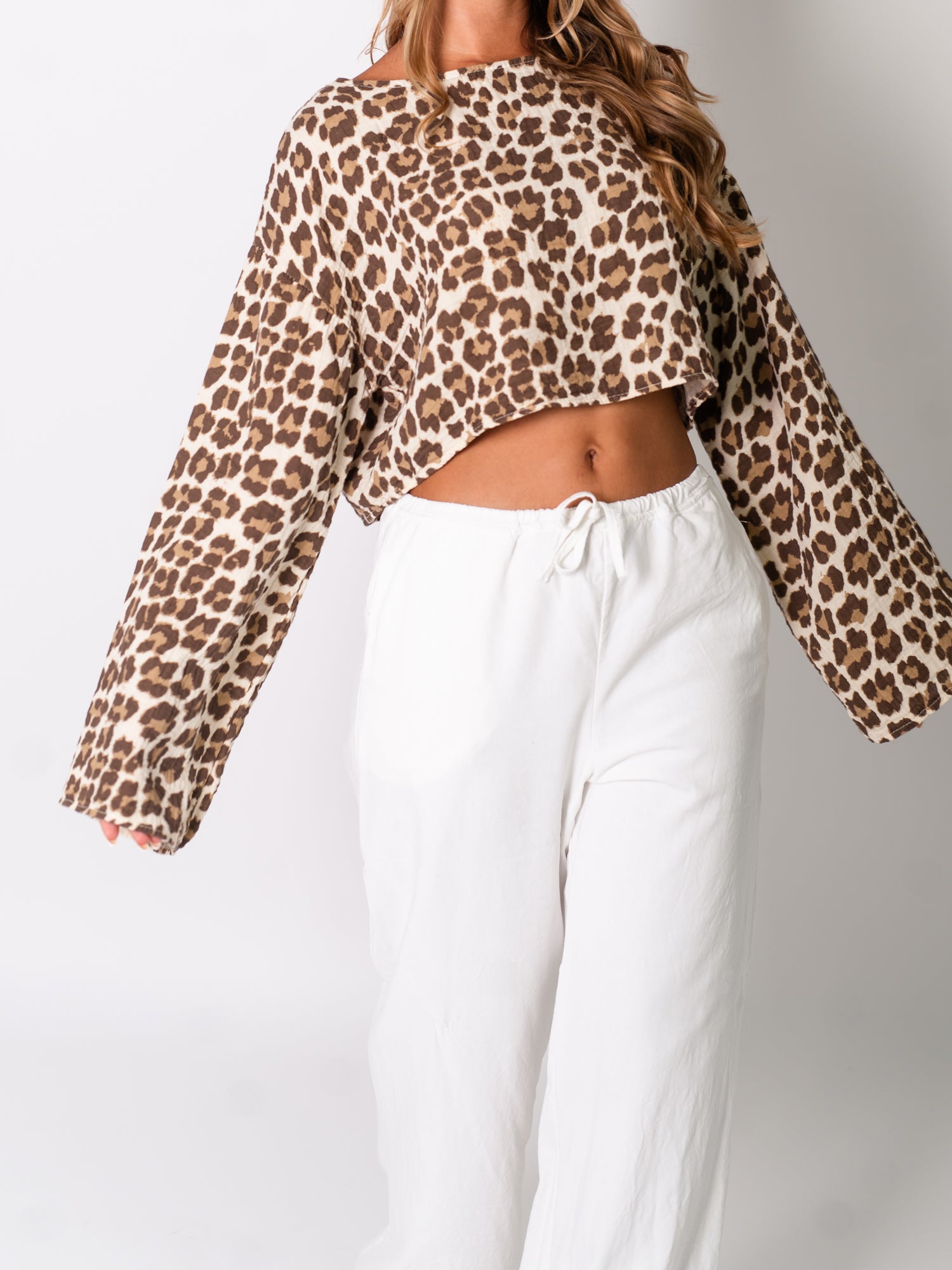 Ayla Musselin Bluse - Leo/Beige