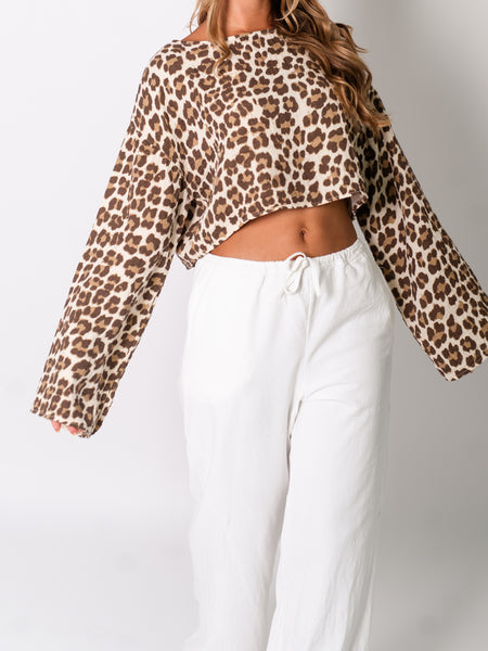 Ayla Musselin Bluse - Leo/Beige