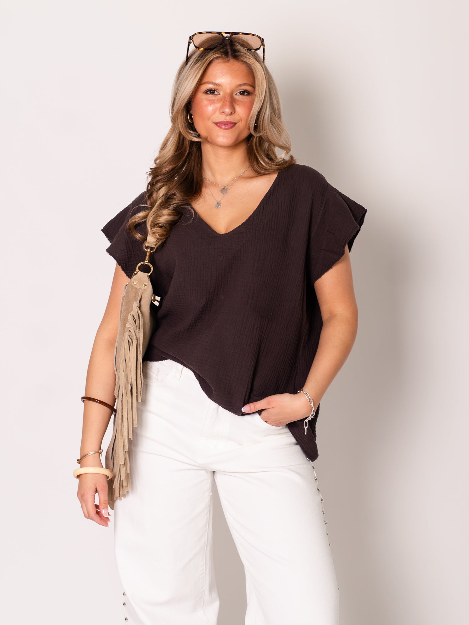 Stella Musselin Shirt - Espresso