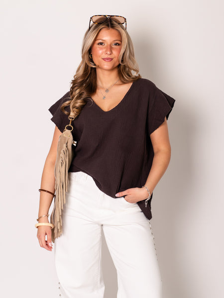 Stella Musselin Shirt - Espresso