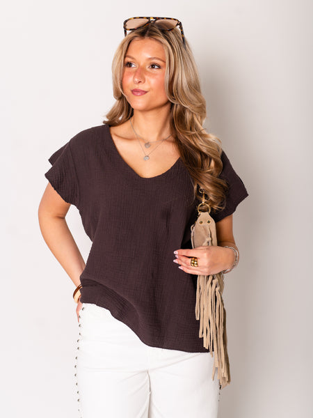Stella Musselin Shirt - Espresso