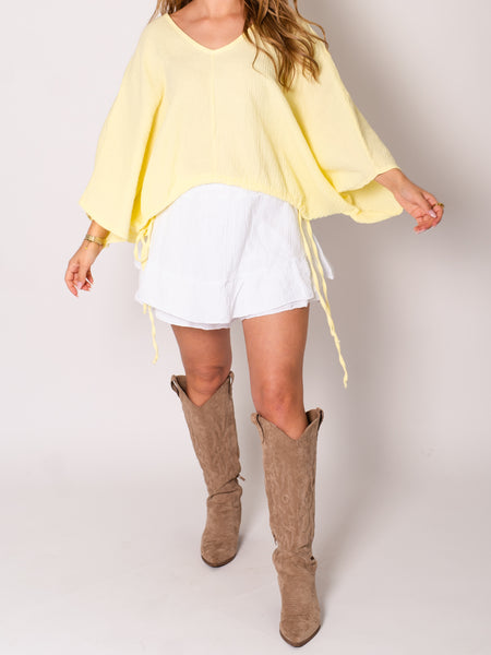 Breeze Musselin Bluse - Zitronengelb