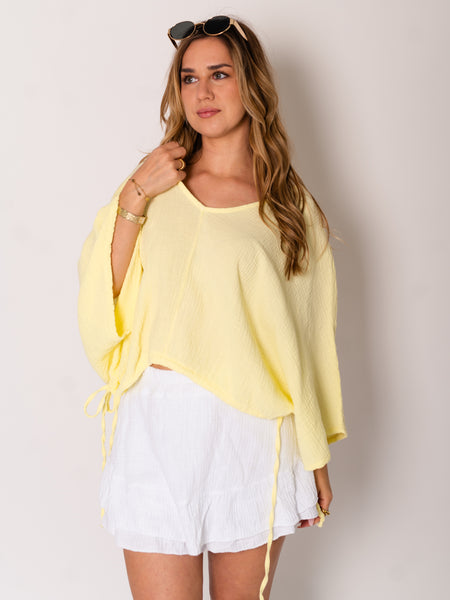Breeze Musselin Bluse - Zitronengelb