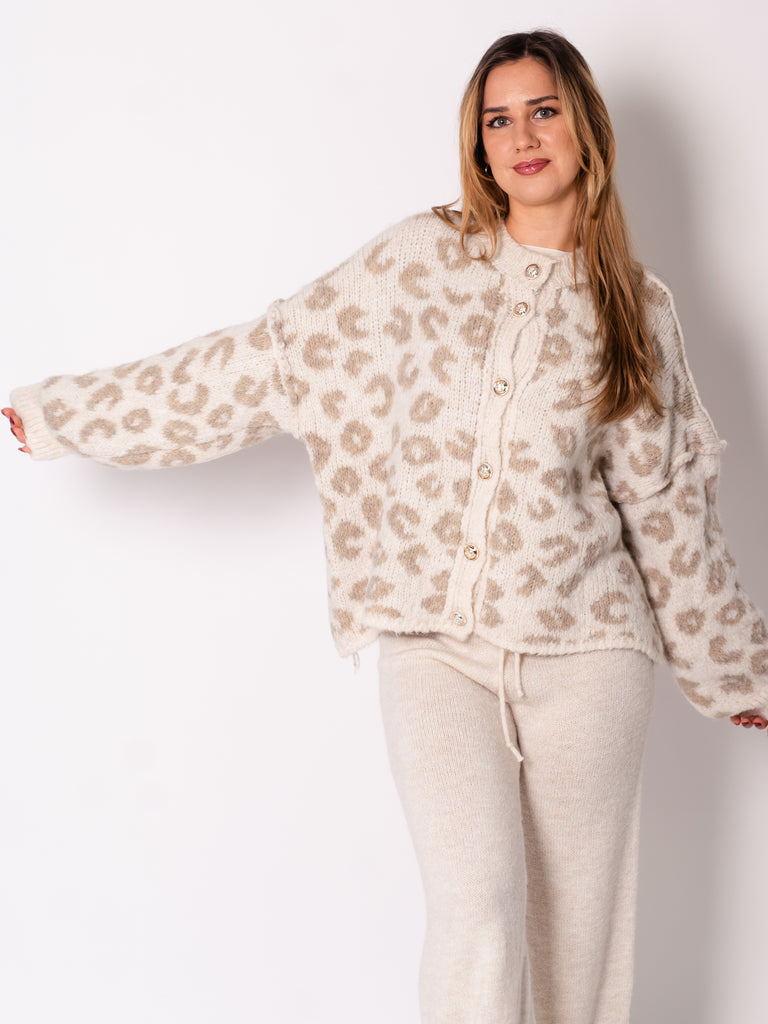 Emelie Strickjacke - Leo/ Beige