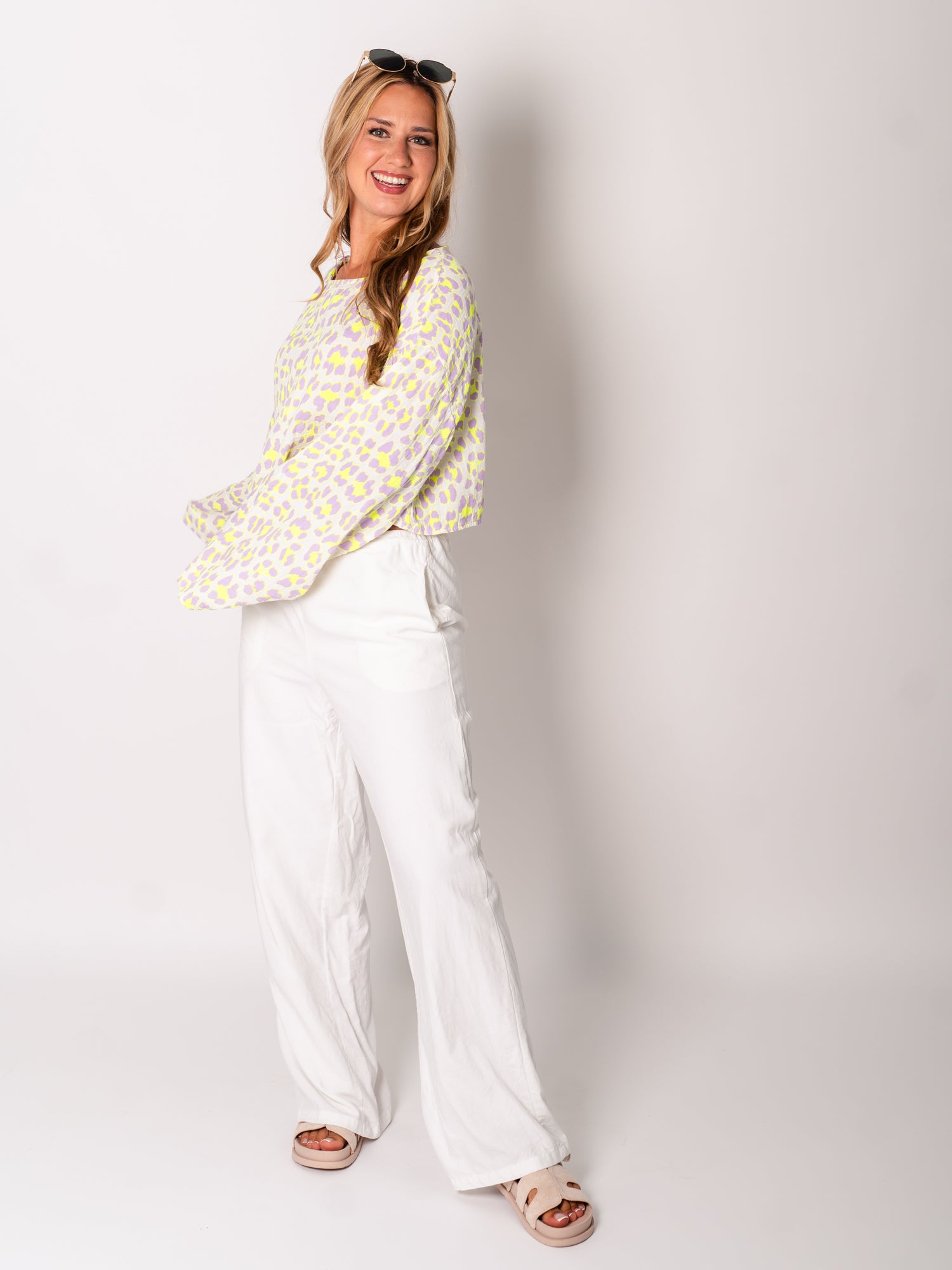 Ayla Musselin Bluse - Leo/Lila/Gelb
