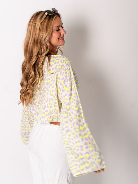 Ayla Musselin Bluse - Leo/Lila/Gelb