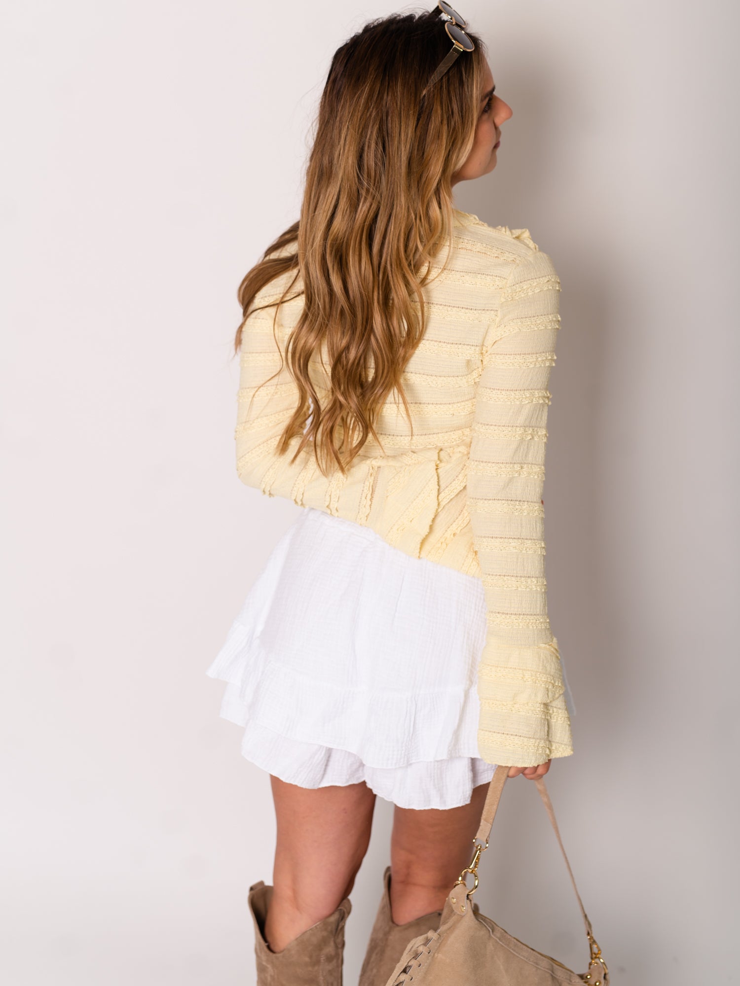 Carry Spitzen Bluse - Butteryellow