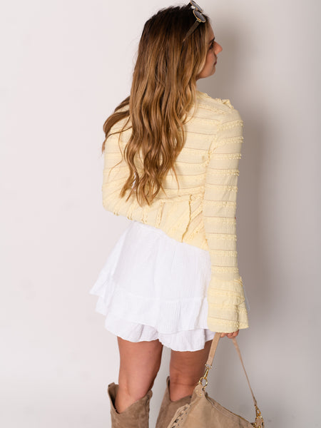 Carry Spitzen Bluse - Butteryellow