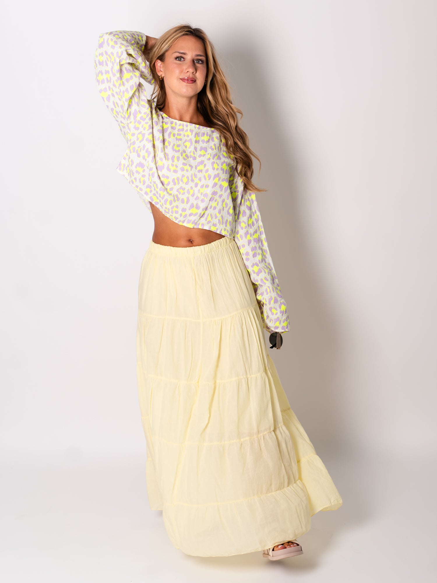 Ayla Musselin Bluse - Leo/Lila/Gelb