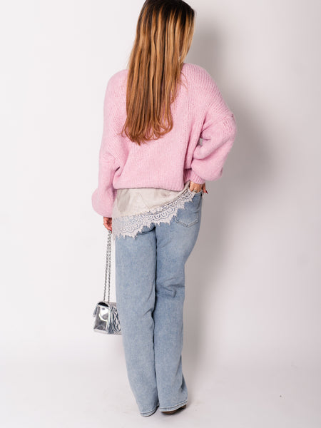 Knot Strick Pullover - Rosa