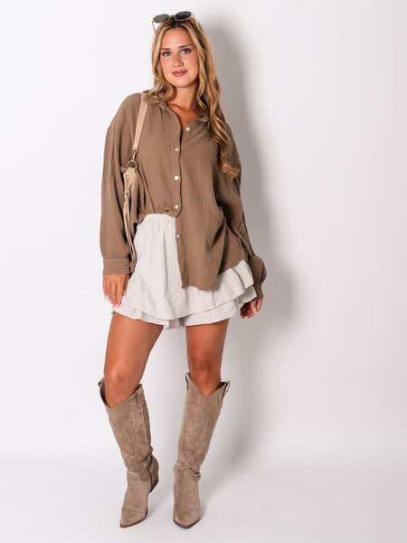 Ana Musselin Shorts - Beige