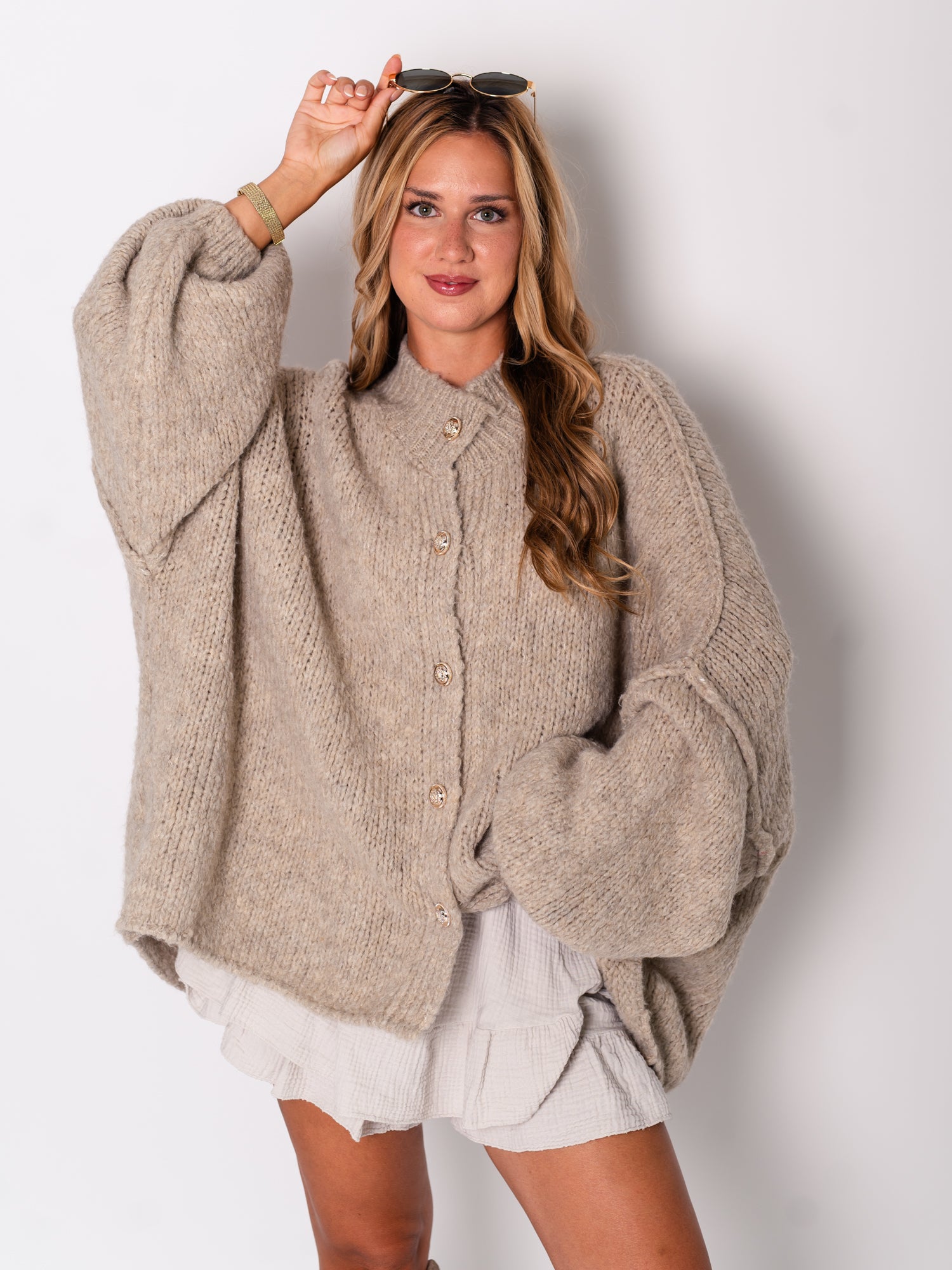 Danielle Strickjacke - Taupe